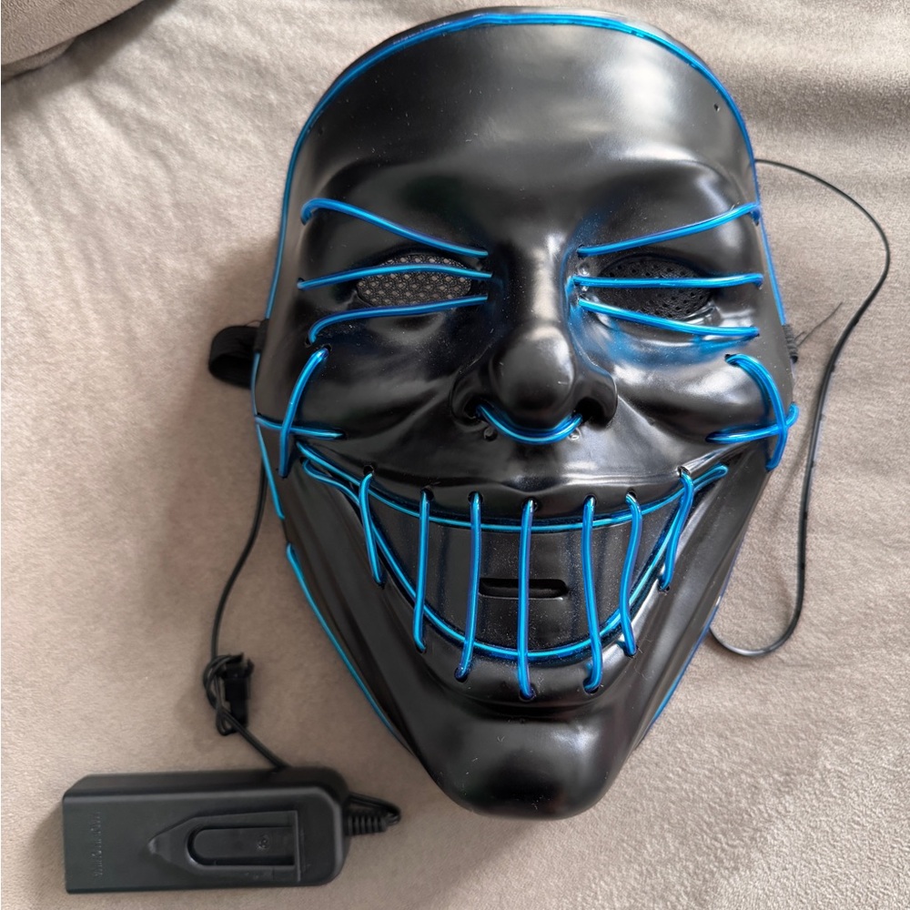 Spirit Black Mask with Blue EL Wire Accent